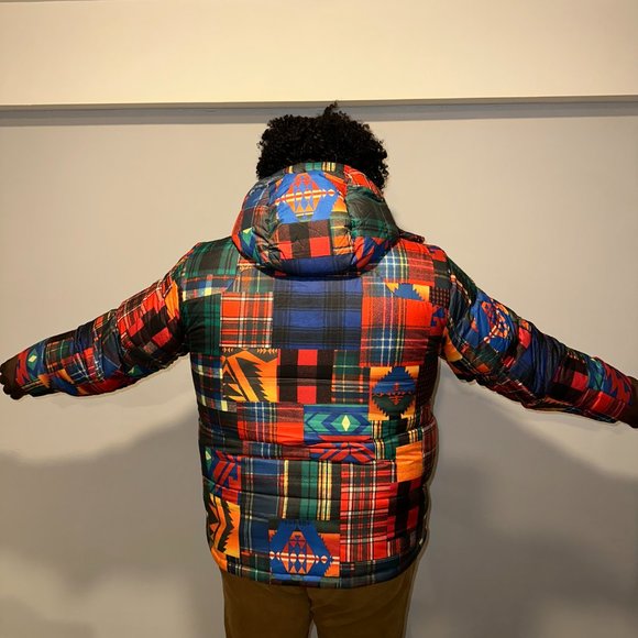 Polo Ralph Lauren AZTEC PATCHWORK RIPSTOP Puffer Jacket Big & Tall Size 2XB - Picture 10 of 10